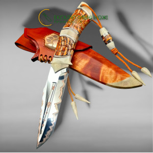 ЛИС ніж ручної роботи майстра Павла Гончаренка, сталь К390™ в ламінаті з нержавіючої сталі n690, 65 HRC